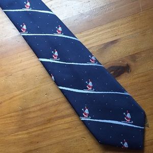 Vintage Skiing Santa Christmas Necktie